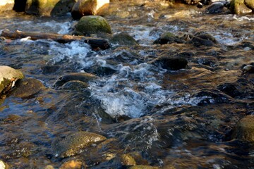 A small cascade of waterfalls on the river.
