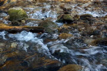 A small cascade of waterfalls on the river.