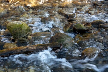A small cascade of waterfalls on the river.