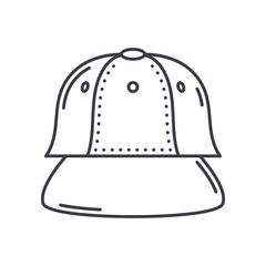 Cap icon, linear isolated illustration, thin line vector, web design sign, outline concept symbol with editable stroke on white background.