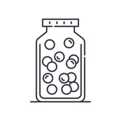 Candy jar icon, linear isolated illustration, thin line vector, web design sign, outline concept symbol with editable stroke on white background.