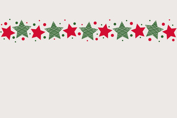 Christmas background with star icons and copyspace. Vector