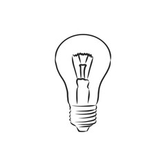 design of light line vector drawing, light bulb vector sketch illustration