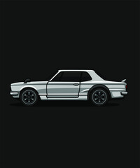 Obraz na płótnie Canvas Editable Car Cartoon Vector Illustrated simple side view