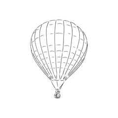 Drawing Illustration of hot air balloons floating in the sky. Represents freedom, travel, mobility, and fun. balloon vector sketch illustration