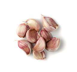 Heap of Garlic Cloves Isolated on White Background