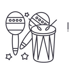 Carnival icon, linear isolated illustration, thin line vector, web design sign, outline concept symbol with editable stroke on white background.