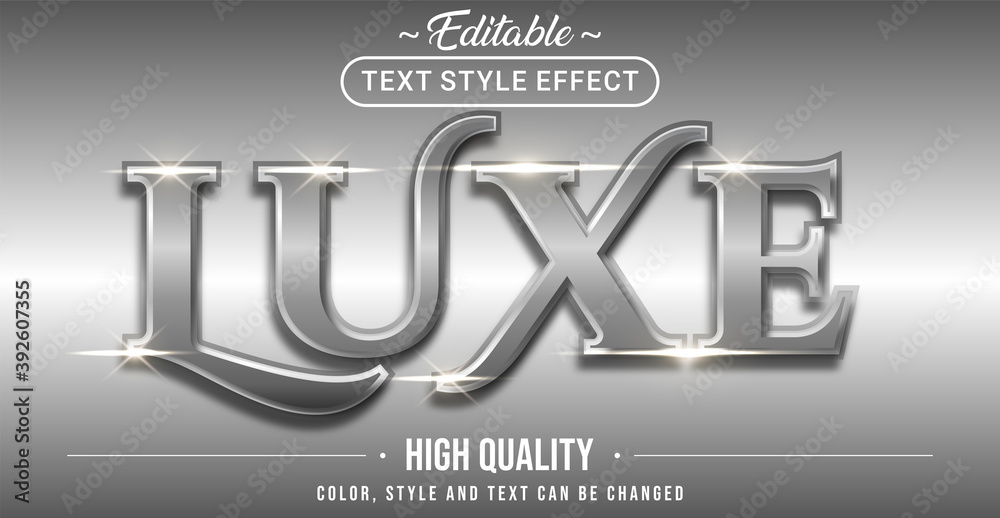 Poster luxury silver text effect - editable text effect.