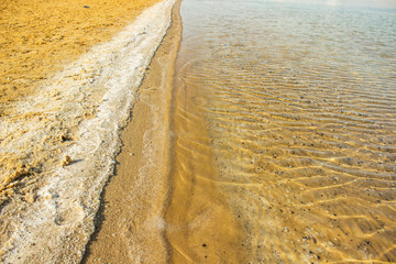 dead sea salty ground waterfront shore line background scenic