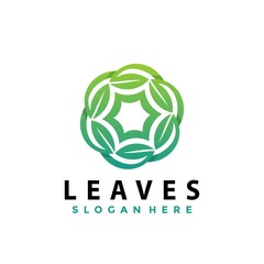 Nature Logo Leaf Ring logo Design vector illustration