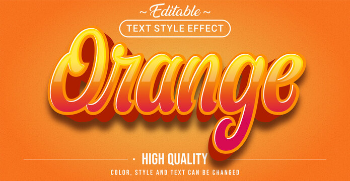 Modern 3D orange text effect - Editable text effect.