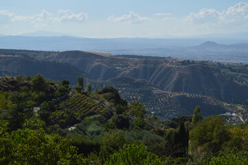 Landscape Panorama along Circular del Río Monachil Hike near Granada, Spain