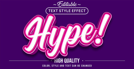 3D modern white and pink text effect - Editable text effect.