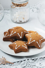 Wonderful ginger cookies in the form of stars.