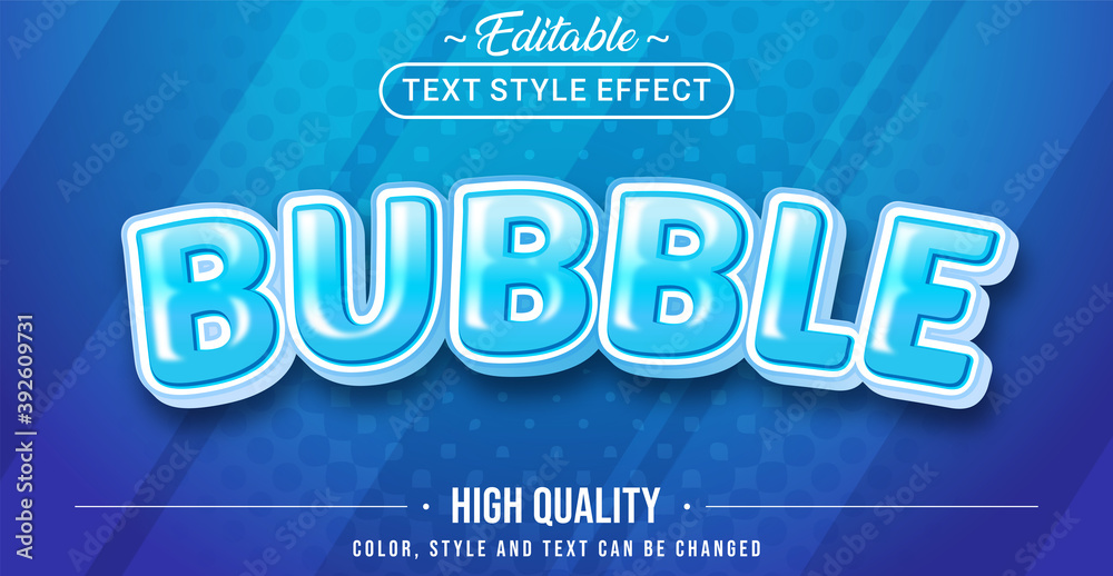 Poster 3D bubble text effect - Editable text effect.