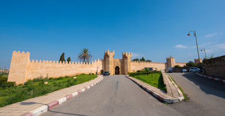 Chellah entrance gate - Bab Zaer. Chellah or Sala Colonia is a medieval fortified necropolis...