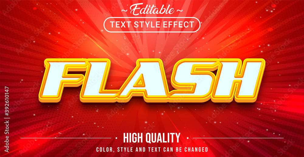 Poster Flash yellow text effect - Editable text effect.