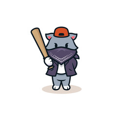 Little cat in gangster mob costume