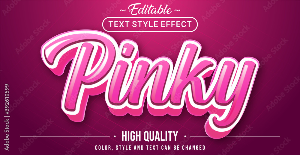 Aufkleber Pinky text effect - Editable text effect.
