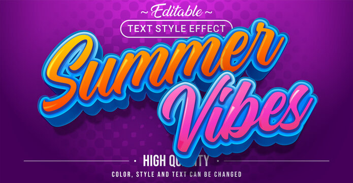 Summer vibes text effect - Editable text effect.