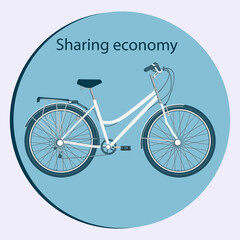 Sharing Economy. Cycling city, female. Design Concept.