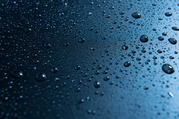 Water drop on glass, out of focus