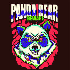 panda tshirt design  vector illustration