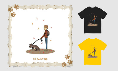 3d dog painting t-shirt vector design, Custom Dog Astronaut Tee T-Shirt, Pet Astronaut Tee T-Shirt, Dog Photo Tee T-Shirt, Ideal gift for dog lovers.