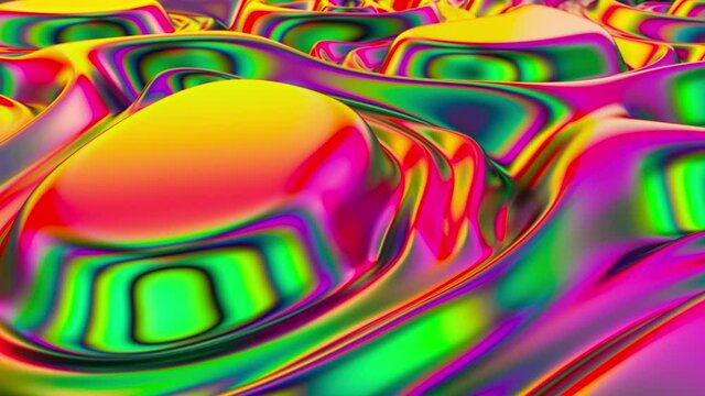 Psychedelic rainbow waves colorful background loop