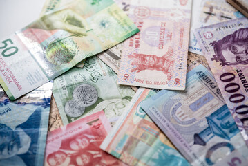Paper money background of the different countries