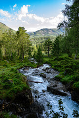 Waterfall with variations and a river