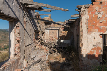 Interior of an old house of a mining complex