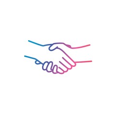 Color lines vector of handshake.