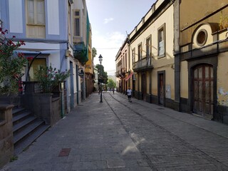 View on streets of Arucas, Las Palmas, Canary Islands at sunny day
