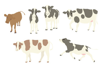 複数の牛のイラスト