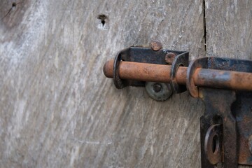 Photo of rusty door latch