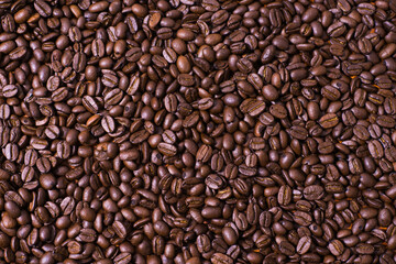 Coffee Beans Background, close up