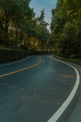 A road in forest in autumn time.