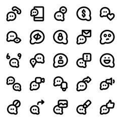 Chat Conversation Icon Set . Chat, Message, Conversation, Talk, Bubble Icon - Vector Illustration .