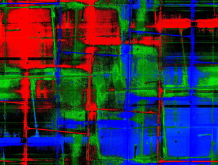 Naklejka premium Abstract background. A striking illustration in a combination of red, black, blue and green.