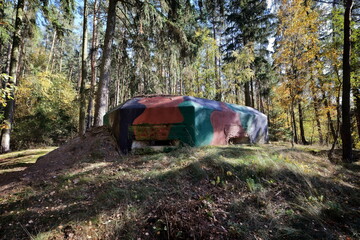 Abandoned bunker of WW2 in the forest