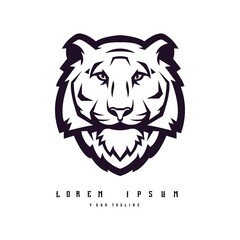 Black and white vector tiger. used for logos and other graphic design