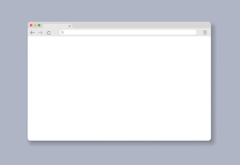 Simple Browser window on grey back ground. Vector