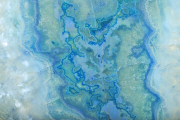 cyan and blue agate cracked structure close-up
