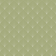 Art Deco seamless pattern with rhombuses and rays