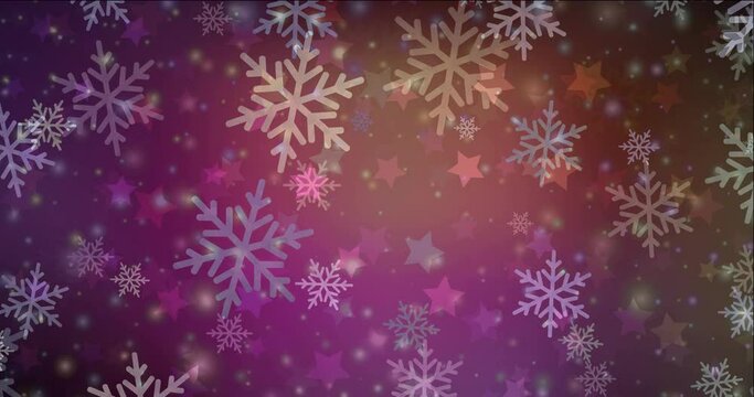 4K looping dark pink, yellow animation in Christmas style. Modern abstract animation with celebration things. Slideshow for mobile apps. 4096 x 2160, 30 fps.
