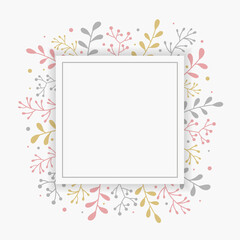 Christmas greeting card with hand drawn decorations. Concept of Xmas background with copyspace. Vector