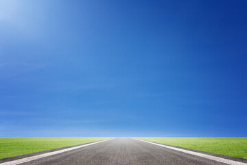 Asphalt road and sky cloud. An image of a milestone roadmap is a representation of success in the future goal