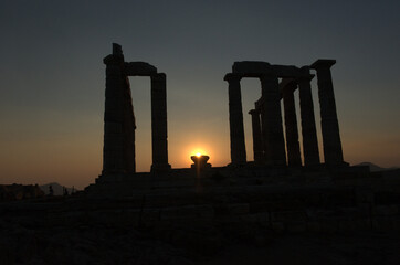 Naklejka premium temple of apollo at sunset