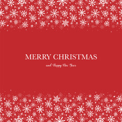 Christmas background with festive snowflakes and wishes. Design of Xmas greeting card. Vector